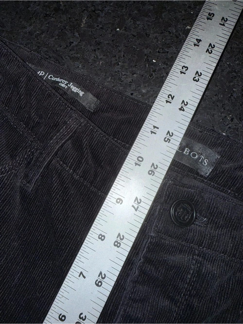 UEC TALBOTS BLACK CORDUROY SLIM ANKLE STRETCH PANTS SZ 4P PERFECT